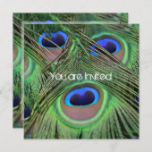 Peacock Feathers-Baby shower Kaart (Voorkant / Achterkant)