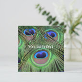 Peacock Feathers-Baby shower Kaart (Staand voorkant)