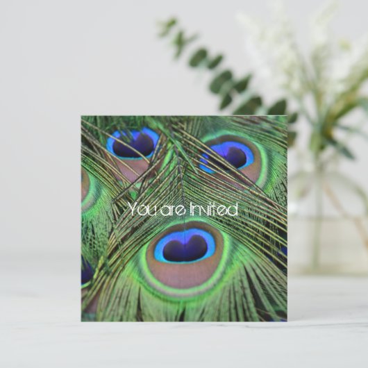 Peacock Feathers-Baby shower Kaart (Staand voorkant)