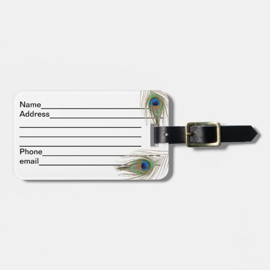 Peacock Feathers Bagagelabel (Voorkant horizontaal)