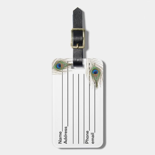 Peacock Feathers Bagagelabel (Voorkant verticaal)