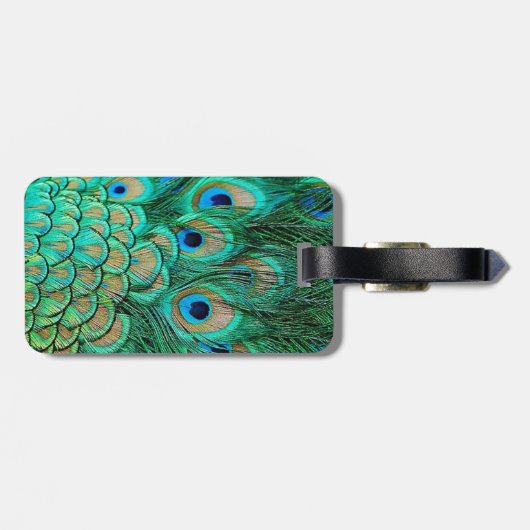 Peacock Feathers Bagagelabel (Achterkant horizontaal)