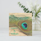 PEACOCK FEATHERS Beach Weddenschap Kaart (Staand voorkant)