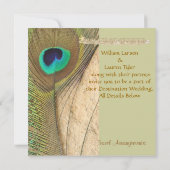PEACOCK FEATHERS Beach Weddenschap Kaart (Achterkant)