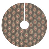 Peacock Feathers, beige op donkerchocolade bruin Kerstboom Rok (Voorkant)
