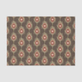 Peacock Feathers, beige op donkerchocolade bruin Tissuepapier (Voorkant)