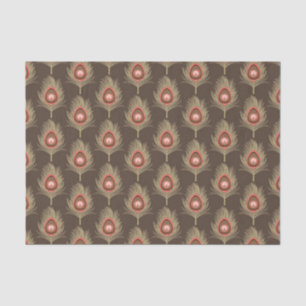 Peacock Feathers, beige op donkerchocolade bruin Tissuepapier