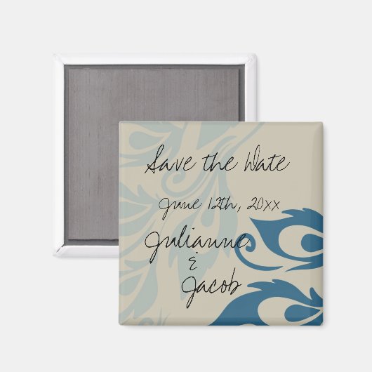 Peacock Feathers Bewaar de datum Magneet (Voorkant / Achterkant)