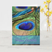 Peacock Feathers Birthday Card Kaart (Gele Bloem)