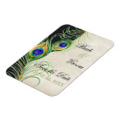 Peacock Feathers Black Damask Save the Date Magneet (Linkerzijde)