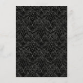 Peacock Feathers Black Damask Weddenschap Statione Menu (Achterkant)