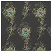 Peacock Feathers Black Stof (Close Up)