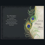 Peacock Feathers - Black, Wedding Programme<br><div class="desc">Dit elegante en verfijnde Wedding-programma combineert het beste van de traditie en de versheid van de hedendaagse. Als u een vlak vel naar u wordt verzonden, moet u de printer vouw vouwen of naar een printer tillen om er een breuklijn uit te zien. Met gestileerde, met de hand waterkleurige Peacock-veren,...</div>