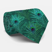 Peacock Feathers Blauwgroen Blue Stropdas Necktie (Opgerold)