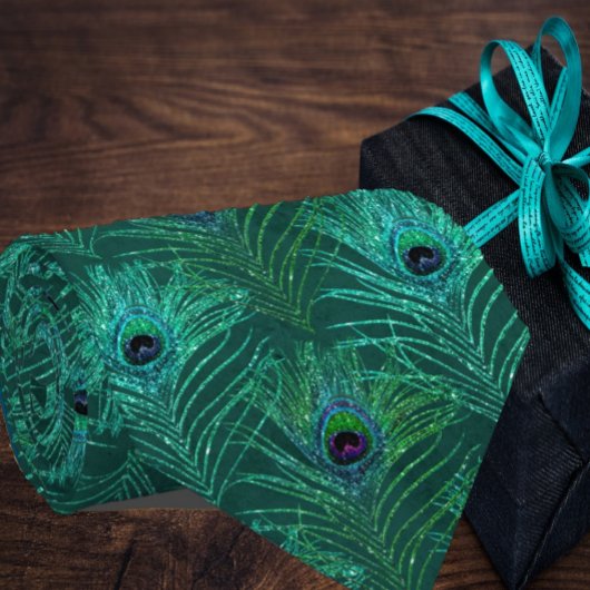 Peacock Feathers Blauwgroen Blue Stropdas Necktie