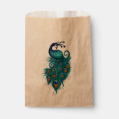 Peacock Feathers Blauwgroen Peacocks Bedankzakje (Voorkant)