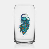 Peacock Feathers Blauwgroen Peacocks Blikvorm Glas (Achterkant)