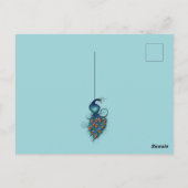 Peacock Feathers Blauwgroen Peacocks Briefkaart (Achterkant)