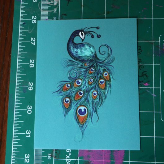 Peacock Feathers Blauwgroen Peacocks Briefkaart