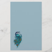 Peacock Feathers Blauwgroen Peacocks Briefpapier (Voorkant)