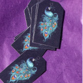 Peacock Feathers Blauwgroen Peacocks Cadeaulabel