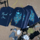 Peacock Feathers Blauwgroen Peacocks Cadeaulabel