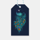 Peacock Feathers Blauwgroen Peacocks Cadeaulabel (Voorkant)