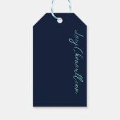 Peacock Feathers Blauwgroen Peacocks Cadeaulabel (Achterkant)