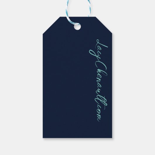 Peacock Feathers Blauwgroen Peacocks Cadeaulabel (Achterkant)