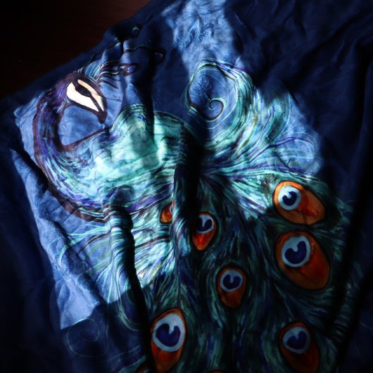 Peacock Feathers Blauwgroen Peacocks Fleece Deken
