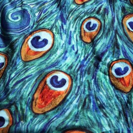 Peacock Feathers Blauwgroen Peacocks Fleece Deken
