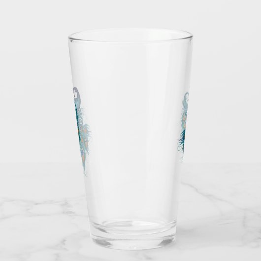 Peacock Feathers Blauwgroen Peacocks Glas (Links)