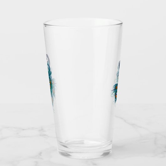 Peacock Feathers Blauwgroen Peacocks Glas (Rechts)