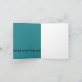 Peacock Feathers Blauwgroen Peacocks Notitiekaartje (Binnen)