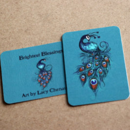 Peacock Feathers Blauwgroen Peacocks Notitiekaartje