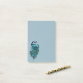 Peacock Feathers Blauwgroen Peacocks Post-it® Notes (Op bureau)