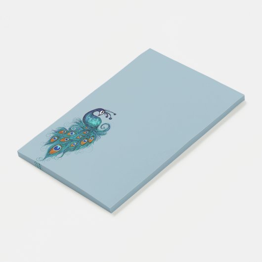 Peacock Feathers Blauwgroen Peacocks Post-it® Notes (Schuin)
