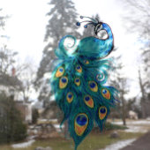 Peacock Feathers Blauwgroen Peacocks Raamsticker