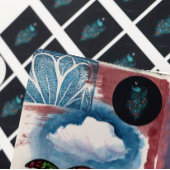 Peacock Feathers Blauwgroen Peacocks Ronde Sticker