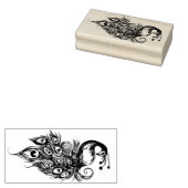 Peacock Feathers Blauwgroen Peacocks Rubberstempel (Gestempeld)