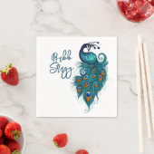 Peacock Feathers Blauwgroen Peacocks Servet (Insitu)