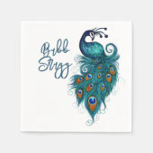 Peacock Feathers Blauwgroen Peacocks Servet (Voorkant)