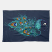 Peacock Feathers Blauwgroen Peacocks Theedoek (Horizontaal)