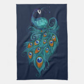 Peacock Feathers Blauwgroen Peacocks Theedoek (Verticaal)