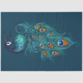 Peacock Feathers Blauwgroen Peacocks Tissuepapier (Voorkant)