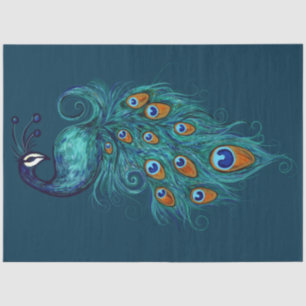Peacock Feathers Blauwgroen Peacocks               Tissuepapier