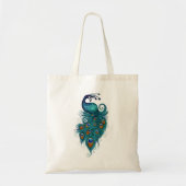 Peacock Feathers Blauwgroen Peacocks Tote Bag (Voorkant)