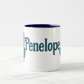 Peacock Feathers Blauwgroen Peacocks Tweekleurige Koffiemok (Center)