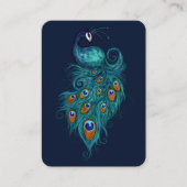 Peacock Feathers Blauwgroen Peacocks Visitekaartje (Voorkant)