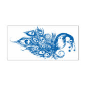 Peacock Feathers Blauwgroen Peacocks Zelfinktende Stempel (Design)